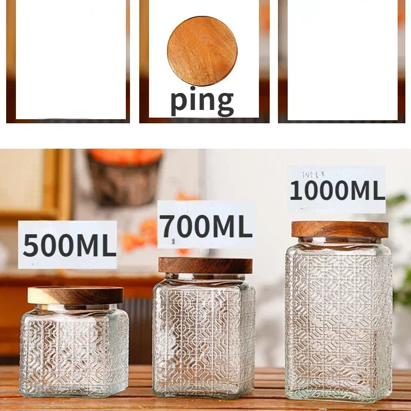 Vintage Glass Storage Jars with Airtight Lids