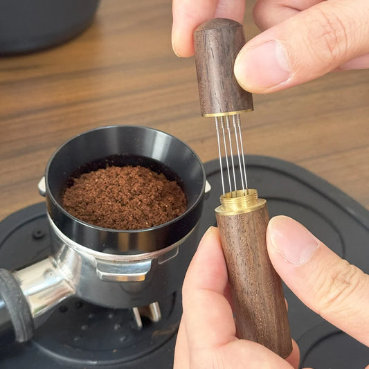 Espresso WDT Distribution Tool with Wooden Handle