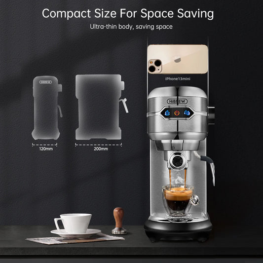 HiBREW H11 Slimline Espresso Machine | 20-Bar Professional Station & Barista Bundles