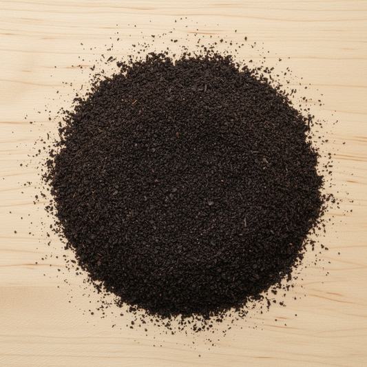 Fine Dark Tea Grounds - Clean White Background