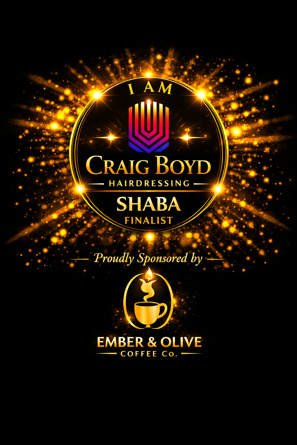 Craig Boyd Hairdressing — SHABA 2026 Finalist, proudly sponsored by Ember & Olive Coffee Co.