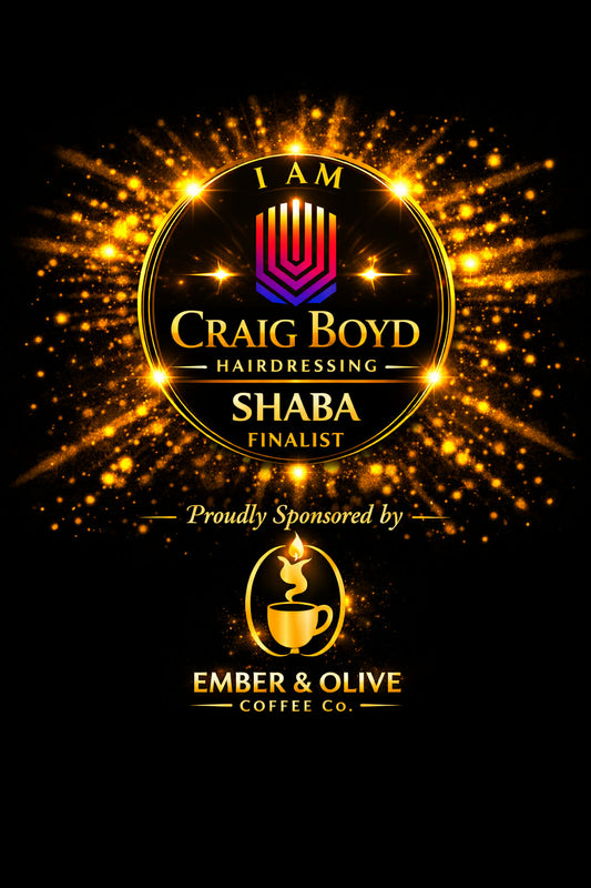Craig Boyd Hairdressing — SHABA 2026 Finalist, proudly sponsored by Ember & Olive Coffee Co.