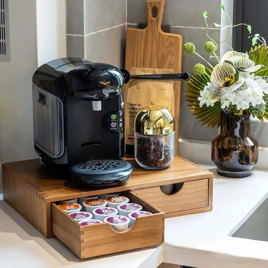 Wooden Coffee Pod Storage Drawer Organiser