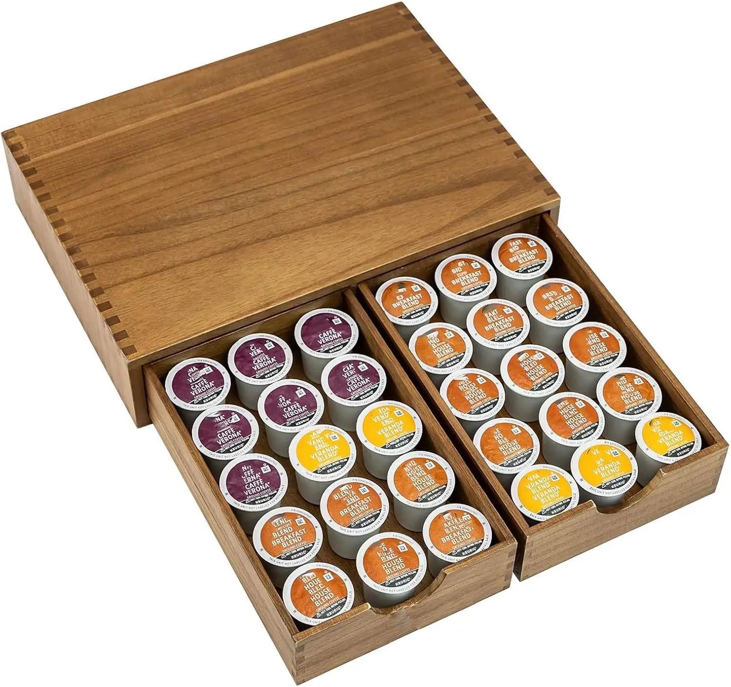 Wooden Coffee Pod Storage Drawer Organiser