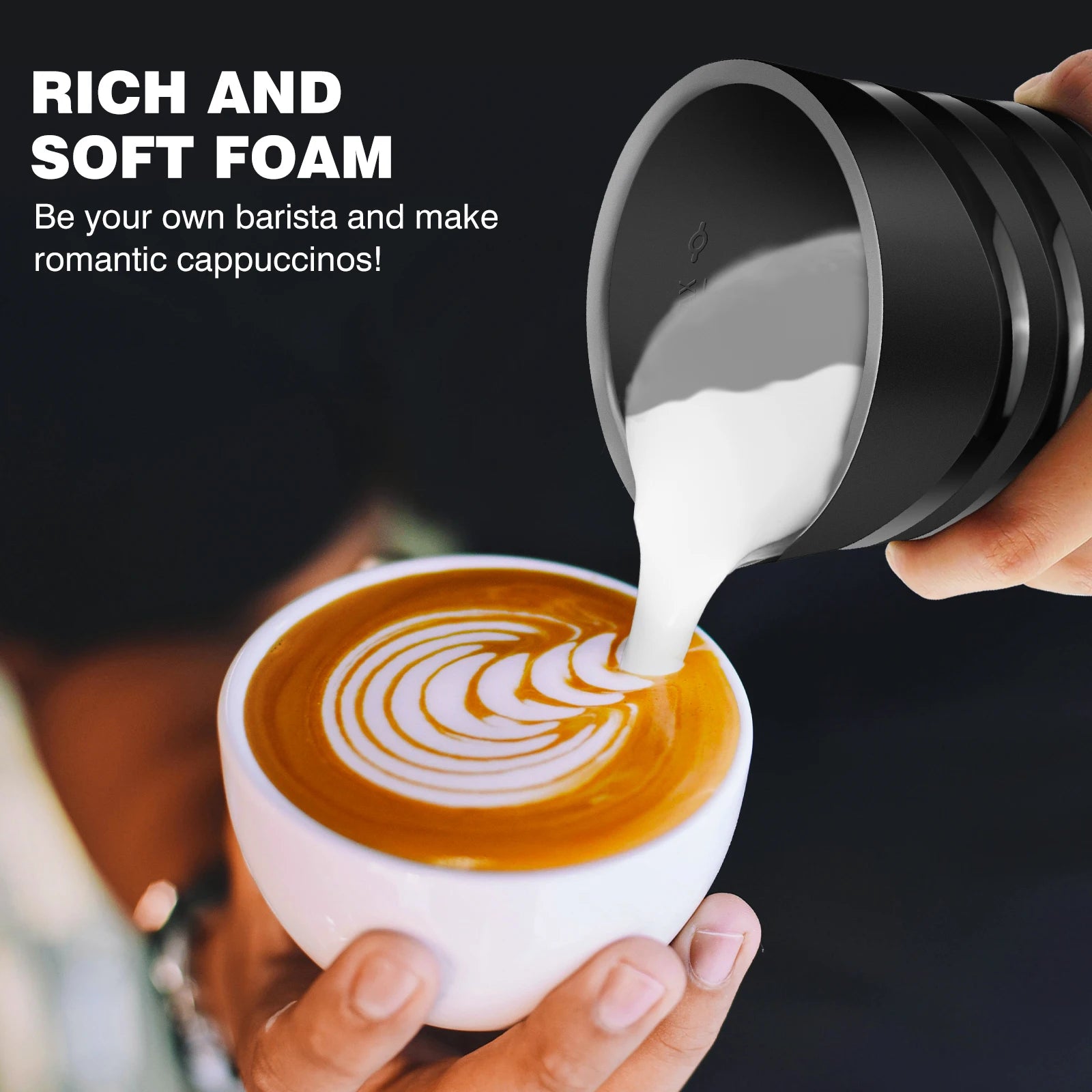 Electric Milk Frother & Steamer - 400W 4-in-1 Hot & Cold Foam Maker (600ml)