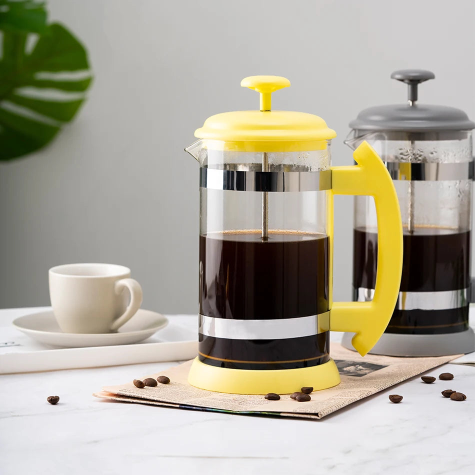1L Glass French Press | Stainless Steel Filter | 4 Colours