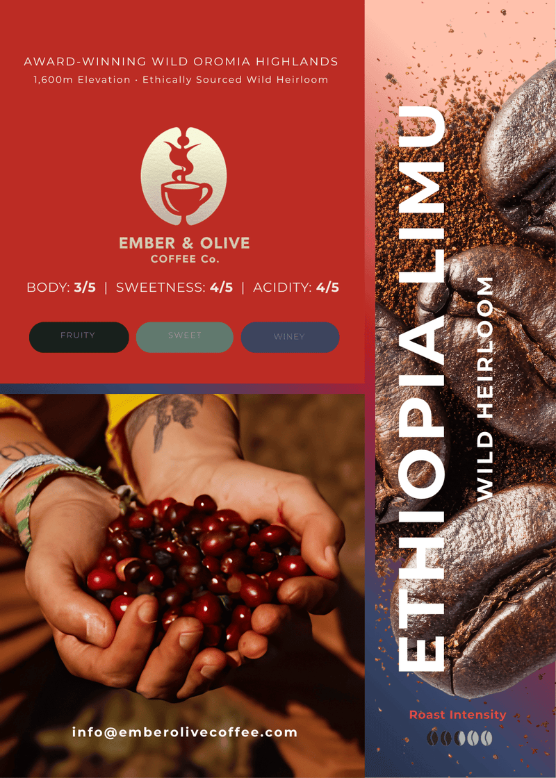 Ethiopia Limu Specialty Coffee Beans | Wild Heirloom Medium Roast