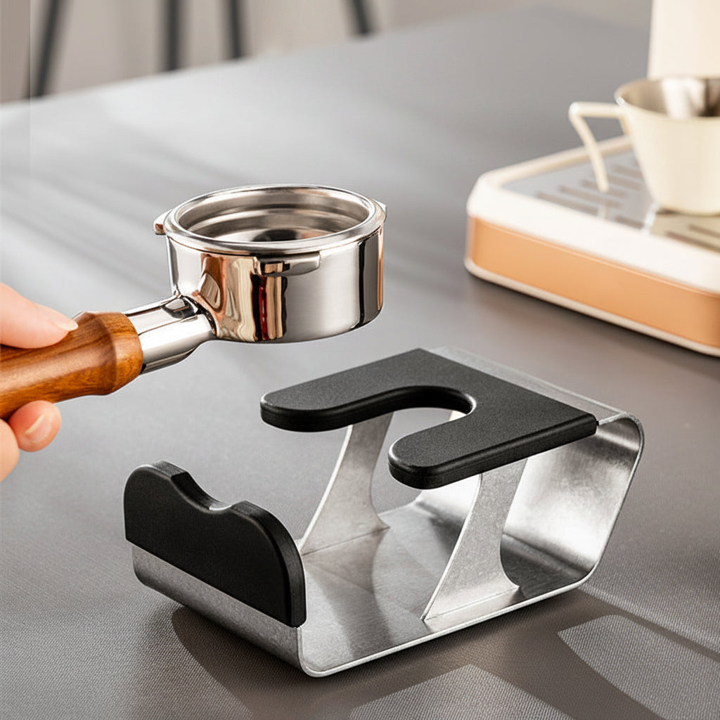 Coffee Tamper Stand - Stainless Steel Anti-Slip Barista Espresso Portafilter Holder