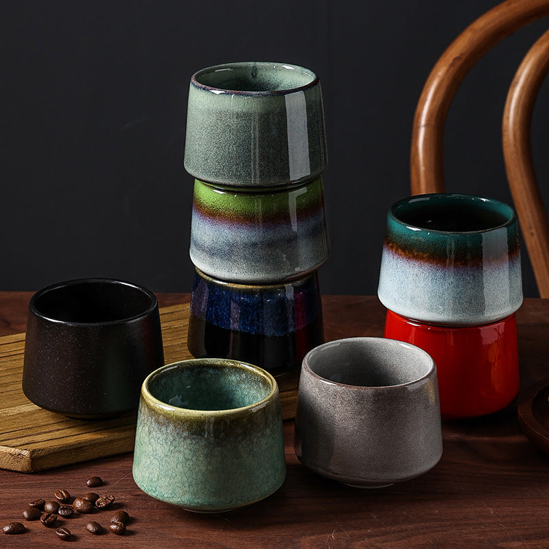 Artisan Kiln-Change Ceramic Tea Cup | Japanese Vintage Style | 225ml