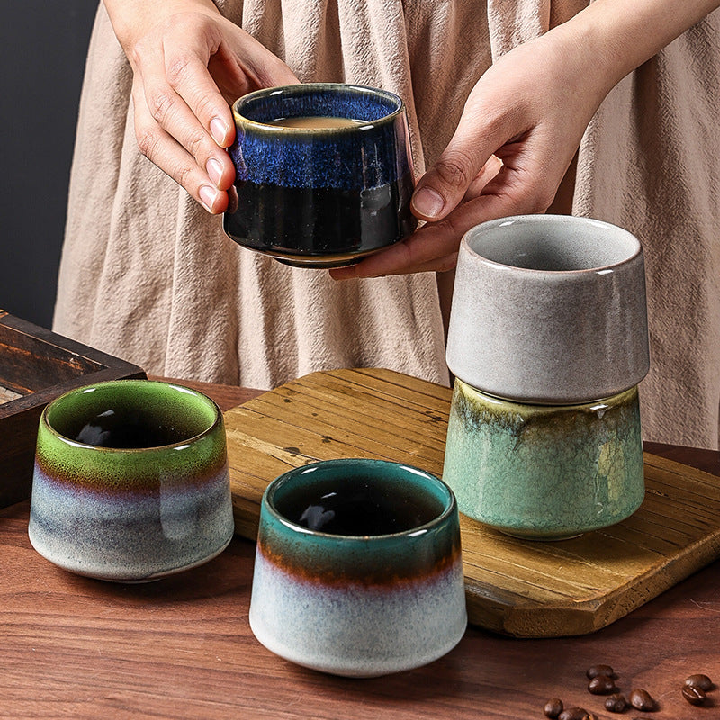 Artisan Kiln-Change Ceramic Tea Cup | Japanese Vintage Style | 225ml
