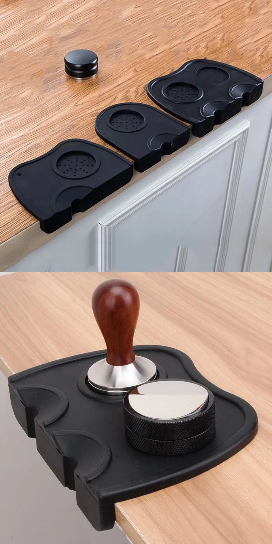 Silicone Espresso Tamper Mat & Station | Corner Tamping Pad | Small / Medium / Large