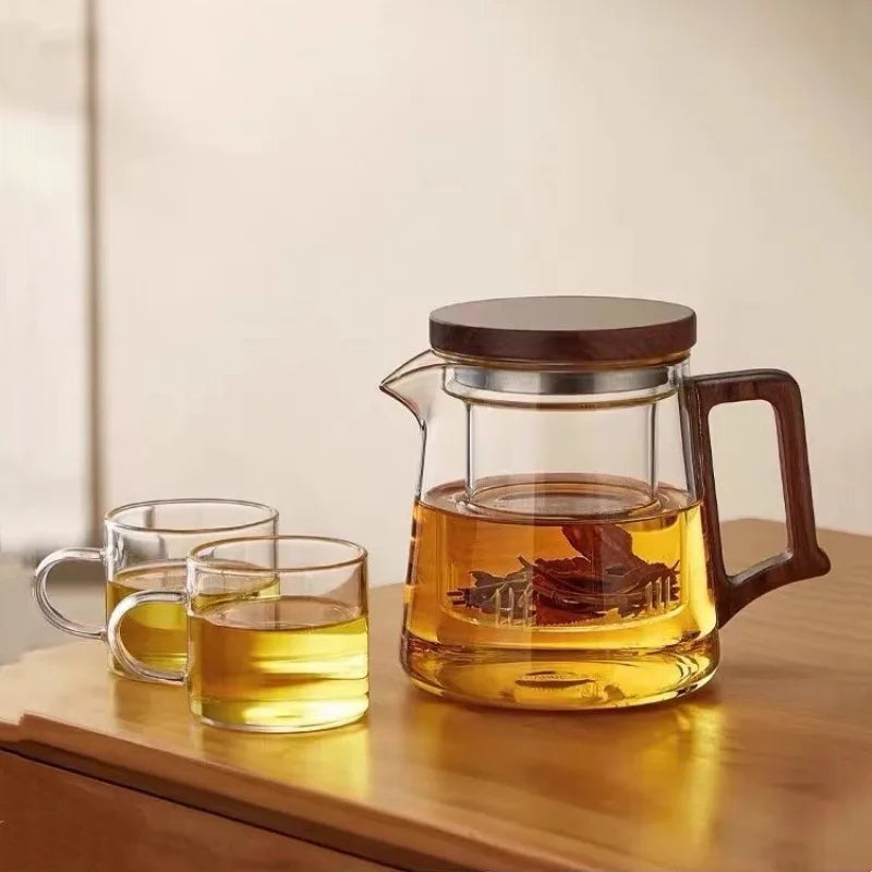 Borosilicate Glass Teapot with Infuser | Heat-Resistant | 550ml & 2 Cup