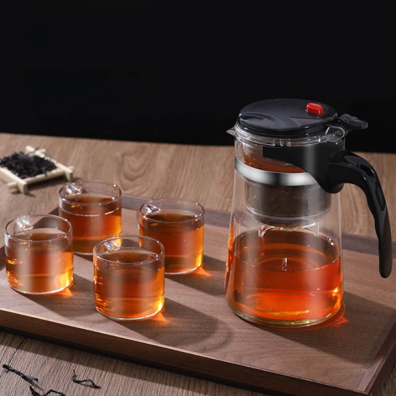 Borosilicate Glass Teapot with Tea Infuser | 500ml–1800ml | Heat-Resistant | Home & Office