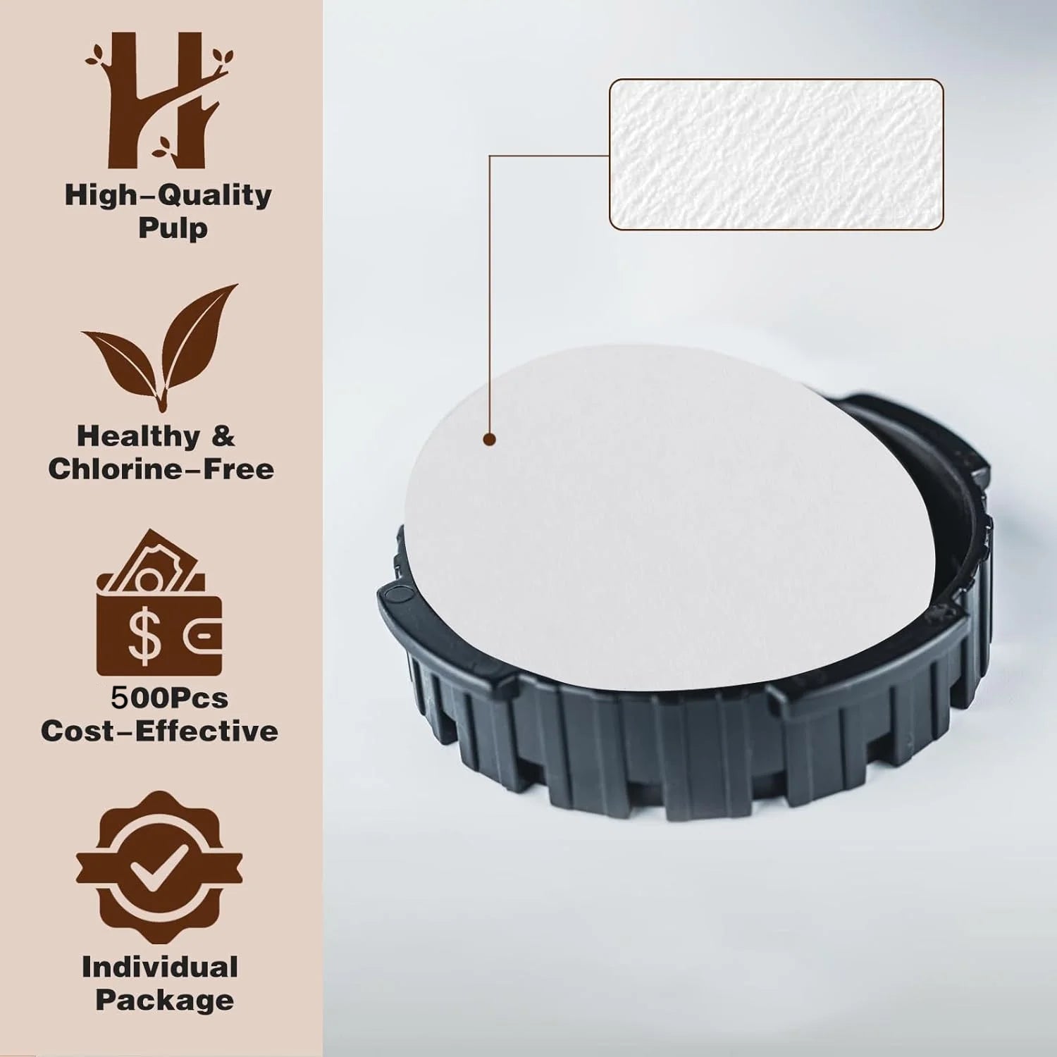 Round Paper Micro-Filters | Aeropress Original, Go & Clear Compatible | 500 or 1000pc