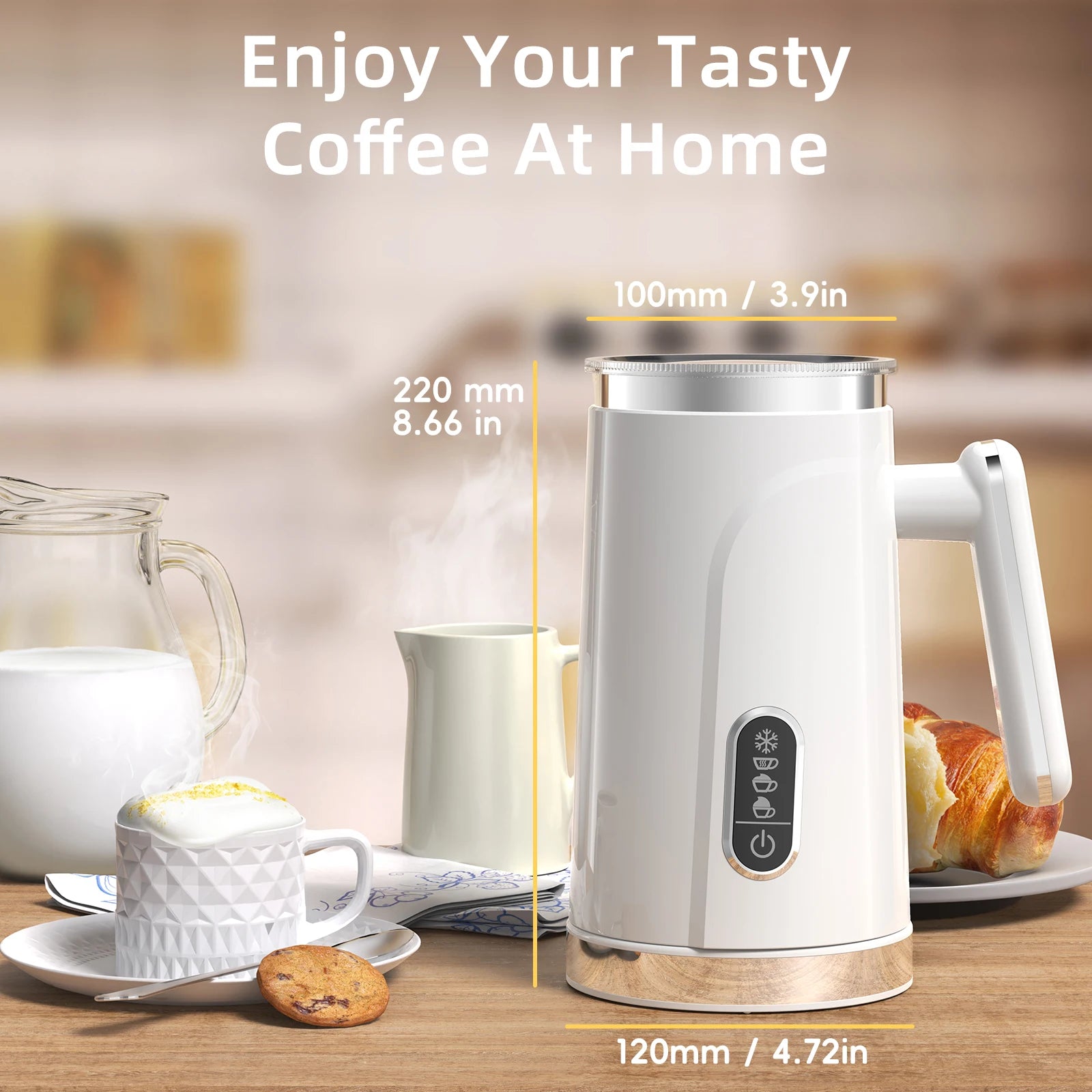 BioloMix 4-in-1 Automatic Milk Frother & Steamer | Hot & Cold Foam | 300ml