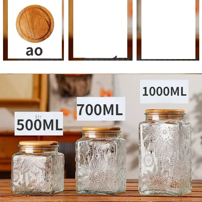 Vintage Glass Storage Jars with Airtight Lids
