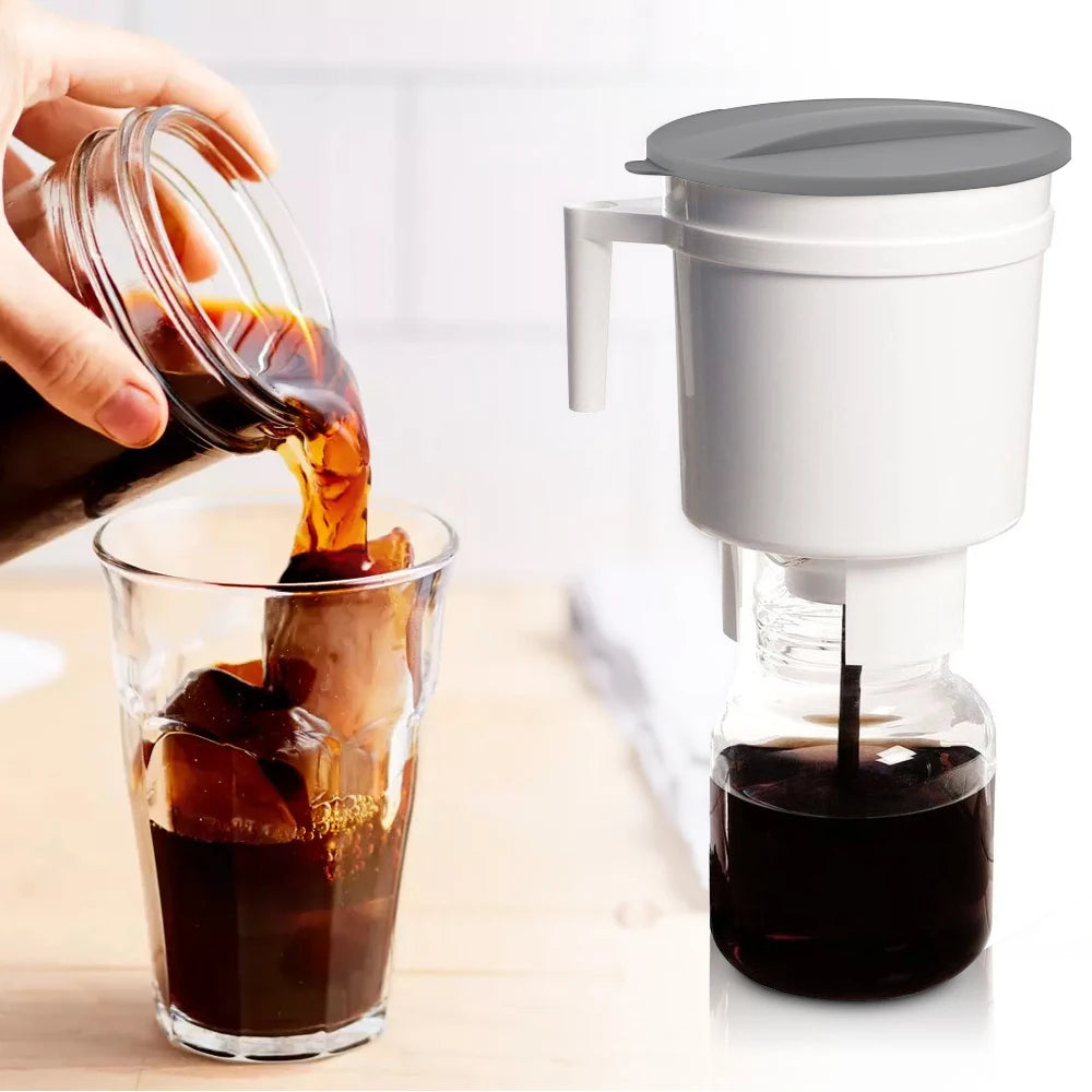 Large Capacity Cold Brew Coffee Maker | Portable Bucket & Ice Drip Filter Pot | 1.65L