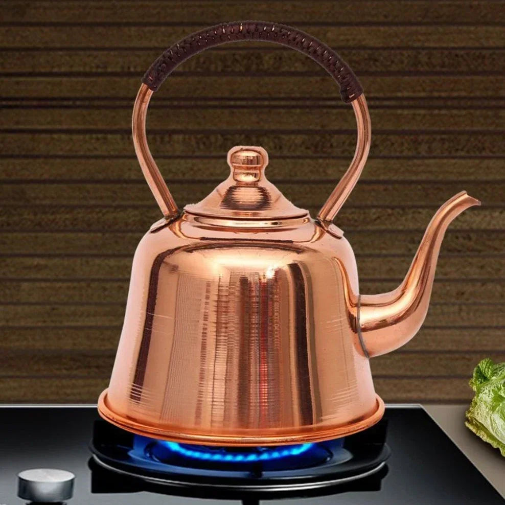 Handmade Pure Copper Teapot & Kettle — Induction & Gas Compatible | 2L