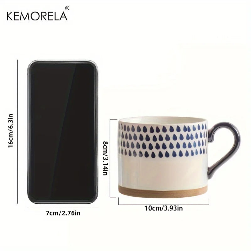 Nordic Ceramic Coffee Mug with Handle | 450ml | Retro Japanese Style