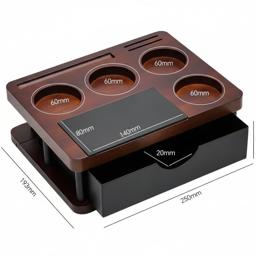 Solid Wood Espresso Tamper Station Workbench