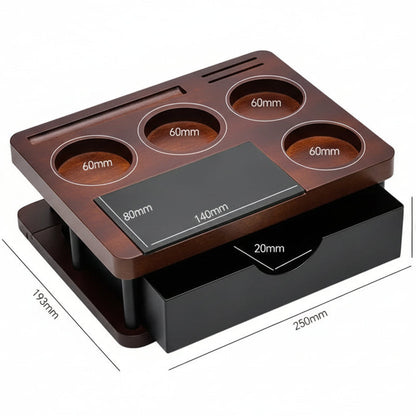Solid Wood Espresso Tamper Station Workbench