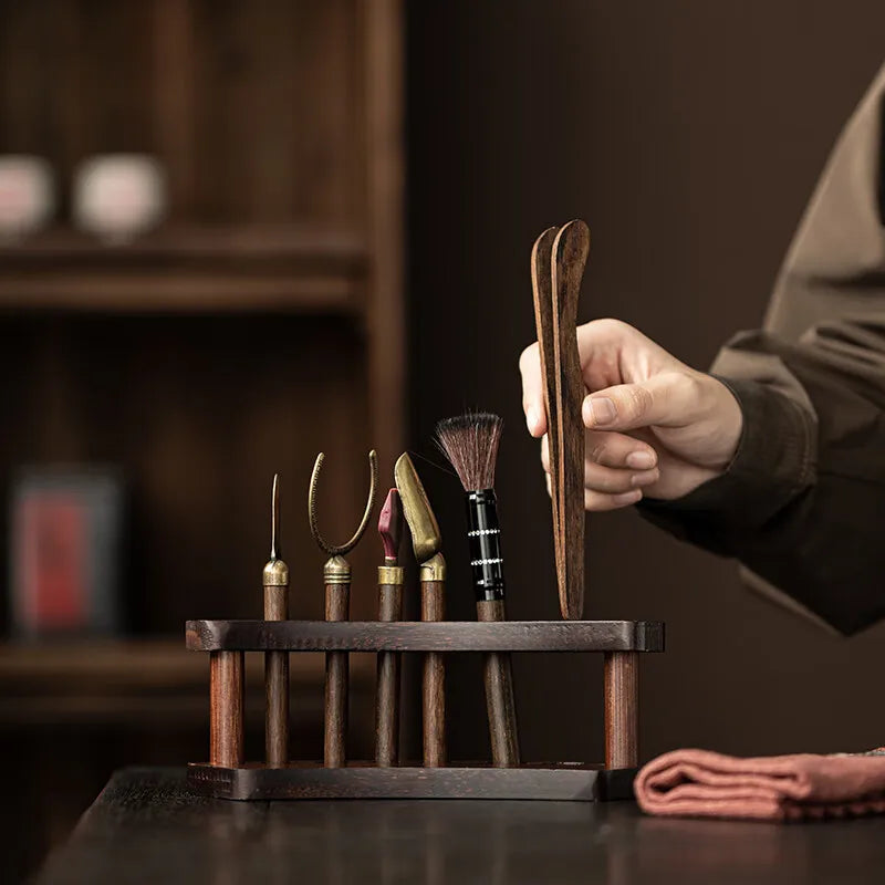 Bamboo Kung Fu Tea Ceremony Set | 6-Piece Gongfu Cha Tools