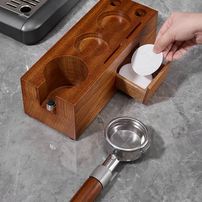 Rosewood Espresso Tamper Holder Stand