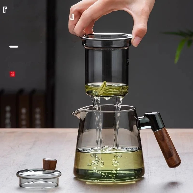 Borosilicate Glass Kung Fu Teapot | 600ml | Lift-Infuser
