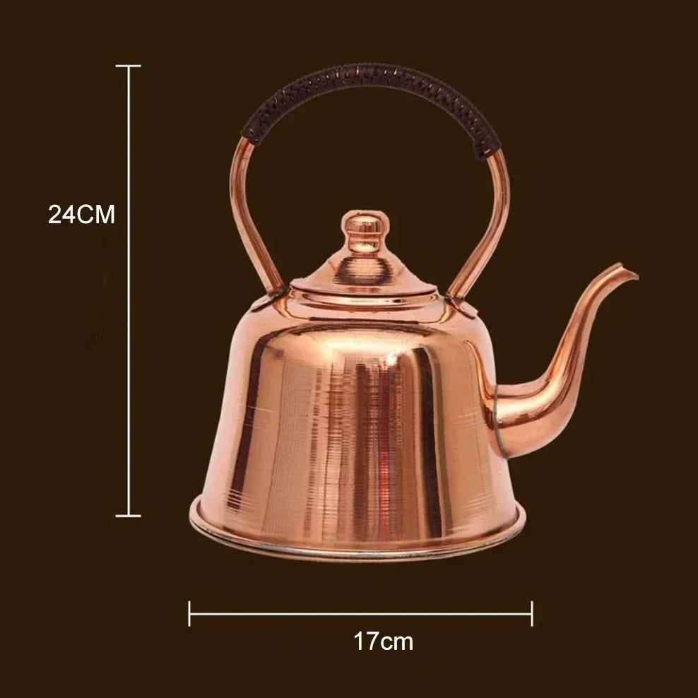 Handmade Pure Copper Teapot & Kettle — Induction & Gas Compatible | 2L