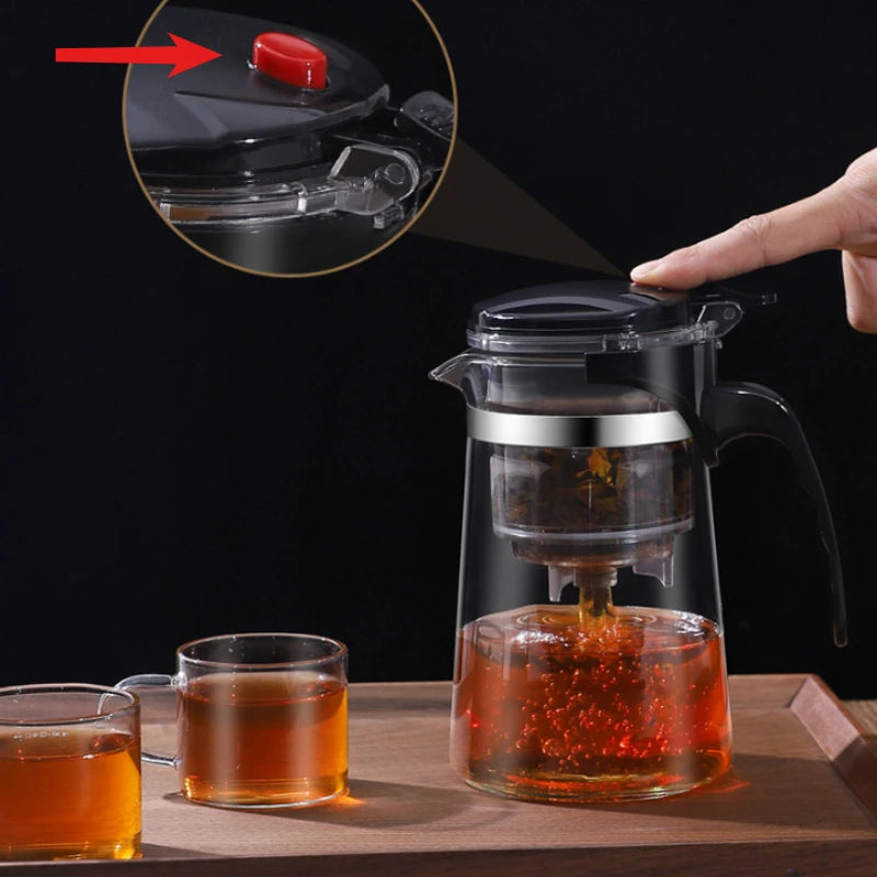 Borosilicate Glass Teapot with Tea Infuser | 500ml–1800ml | Heat-Resistant | Home & Office