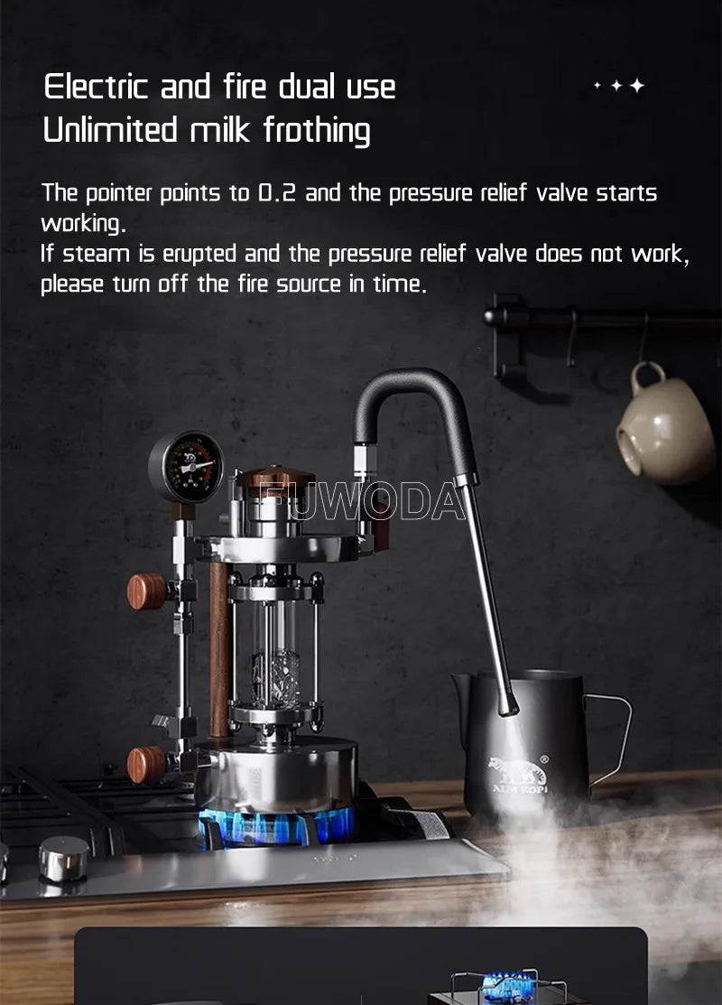 High Pressure Steam Milk Frother & Steamer - 2.5 Bar Barista Grade Machine