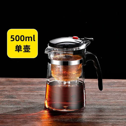 Press & Pour Glass Teapot | One-Click Filter | 500ml–1800ml