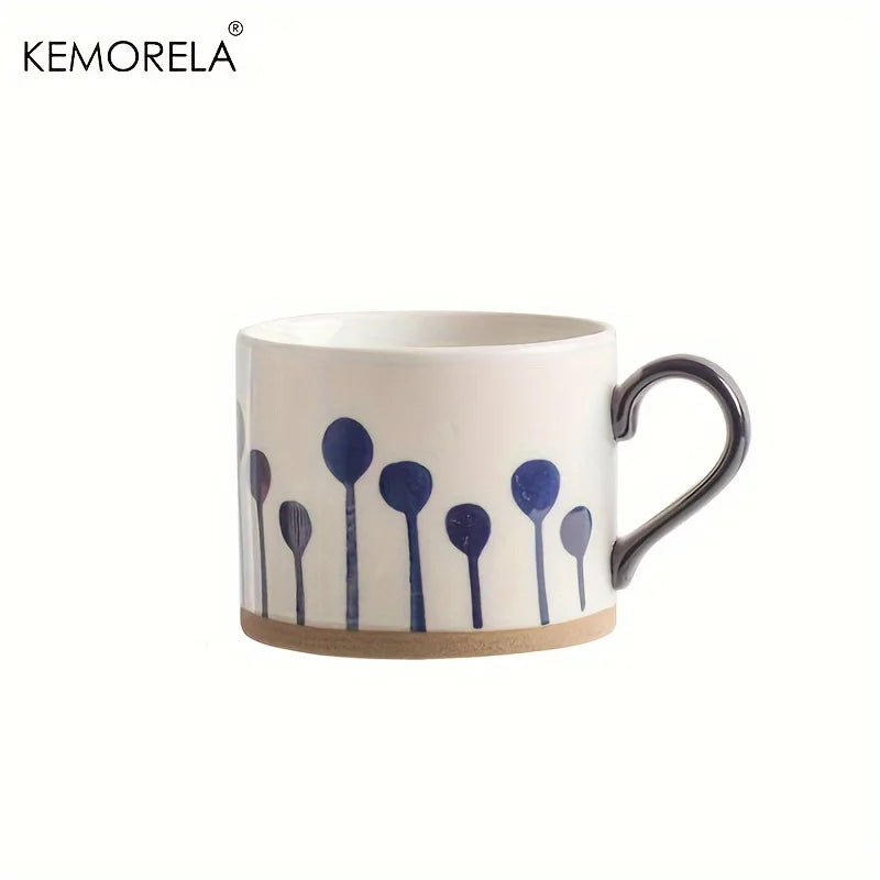 Nordic Ceramic Coffee Mug with Handle | 450ml | Retro Japanese Style