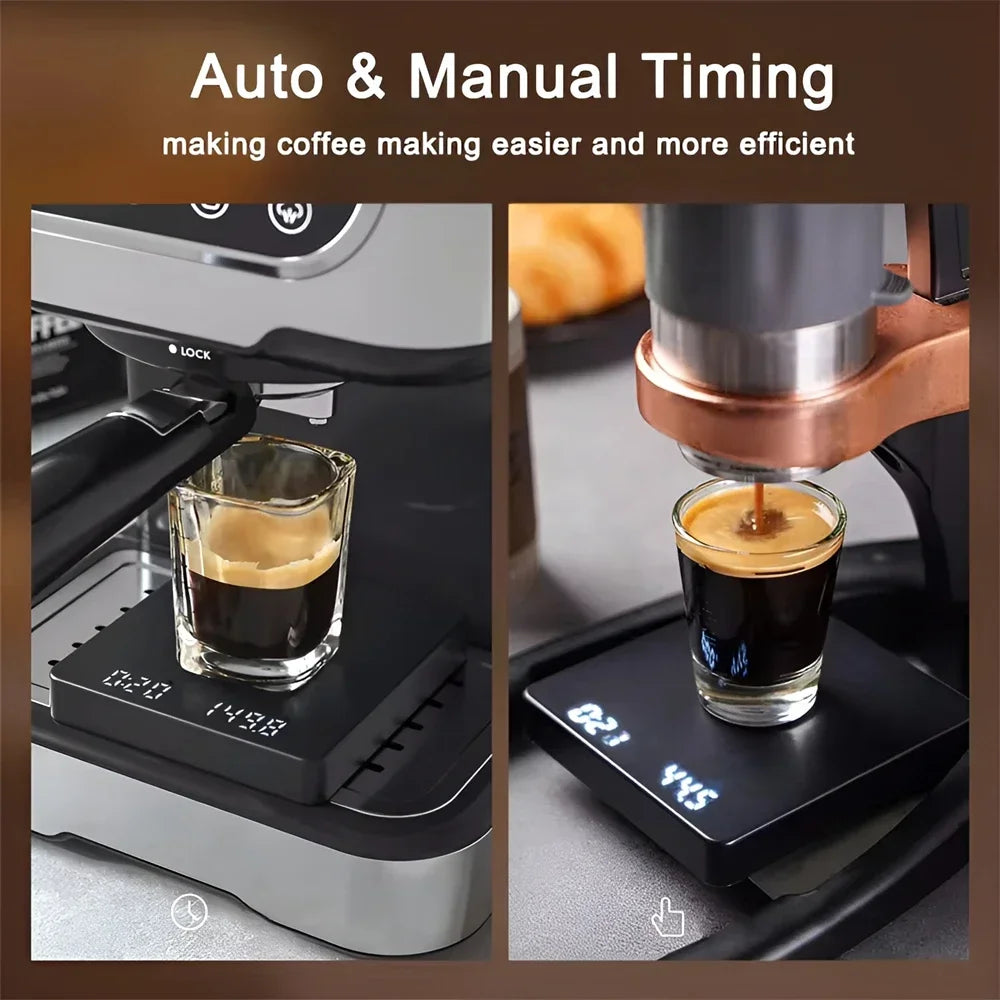 Digital Coffee Scale with Timer | LED Display | USB-C | 0.1g Precision | 3kg Max