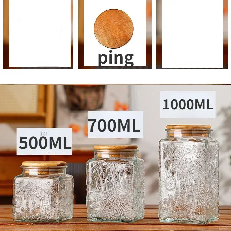 Vintage Glass Storage Jars with Airtight Lids