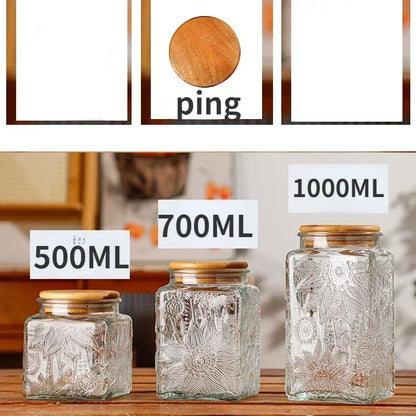 Vintage Glass Storage Jars with Airtight Lids