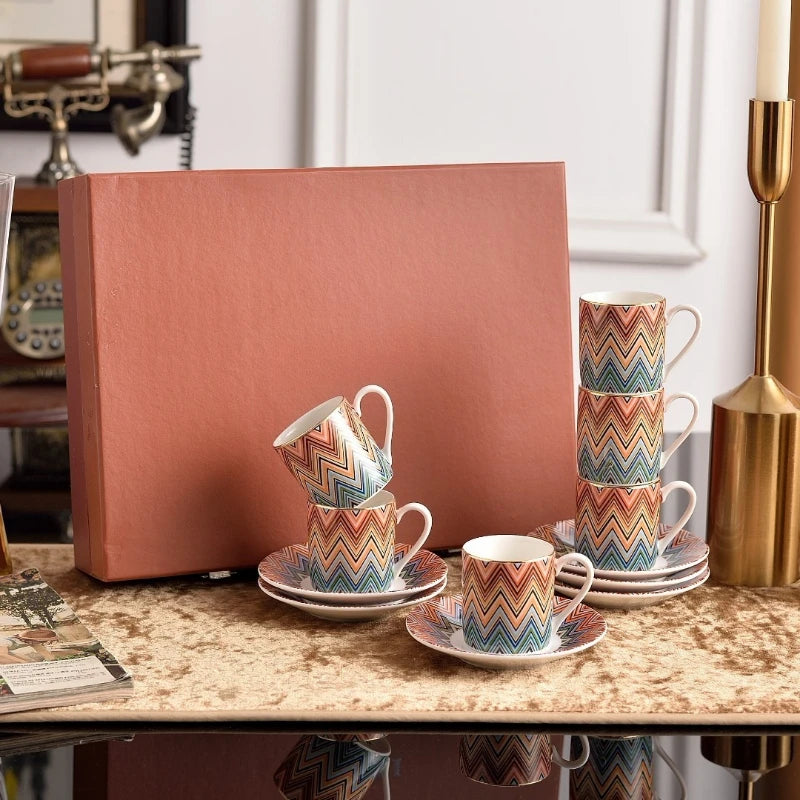 Niche Espresso & Tea Cup Set of 6 | With Optional Plate | Premium Ceramic