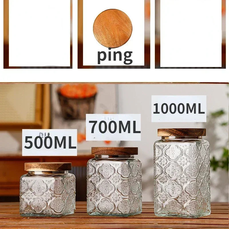 Vintage Glass Storage Jars with Airtight Lids
