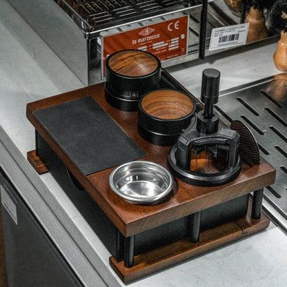 Solid Wood Espresso Tamper Station Workbench