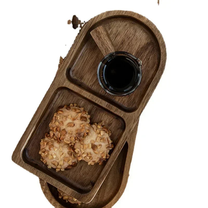 Natural Acacia Wood Tray for Serving Coffee & Tea
