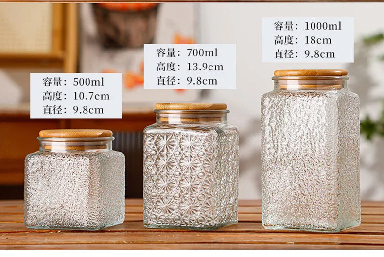 Vintage Glass Storage Jars with Airtight Lids