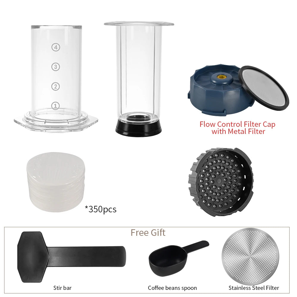 CAFEMASY Portable Aeropress Coffee Maker | BPA-Free Tritan | French Press, Espresso & Air Press | 300ml