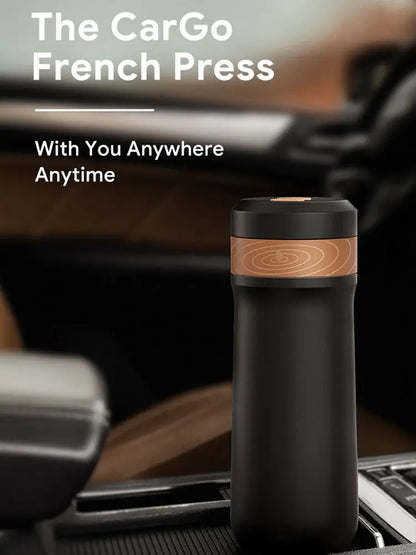Portable Stainless Steel French Press Travel Mug — 320ml
