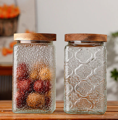 Vintage Glass Storage Jars with Airtight Lids