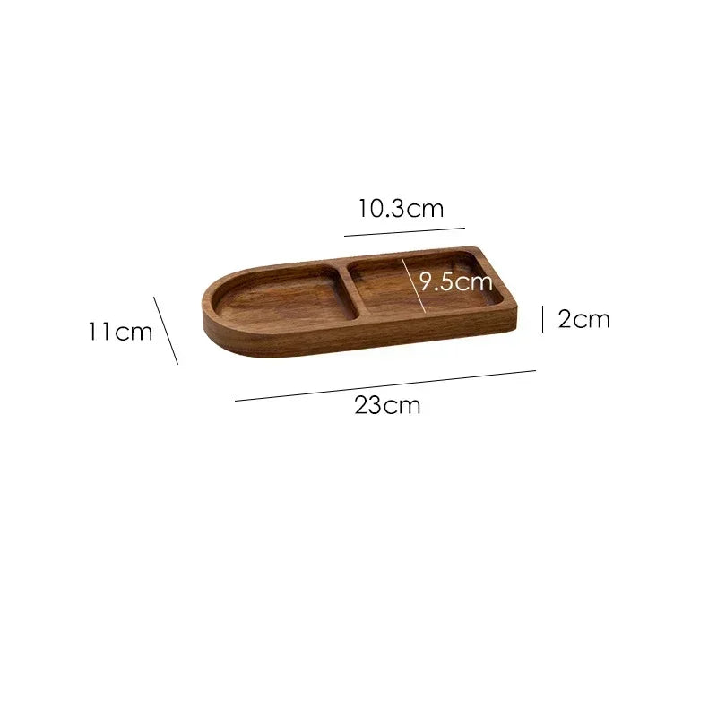 Natural Acacia Wood Tray for Serving Coffee & Tea