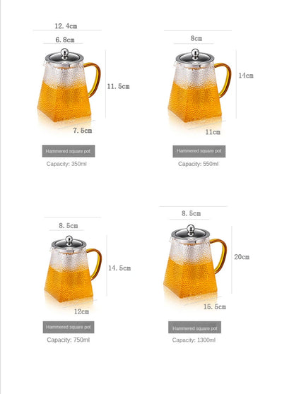 Hammer Glass Teapot with Stainless Steel Filter