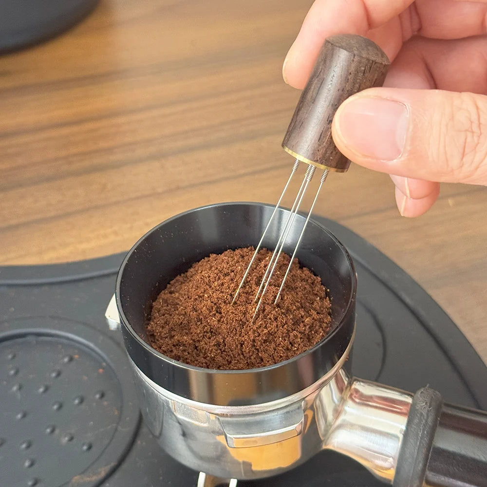 Espresso WDT Distribution Tool with Wooden Handle