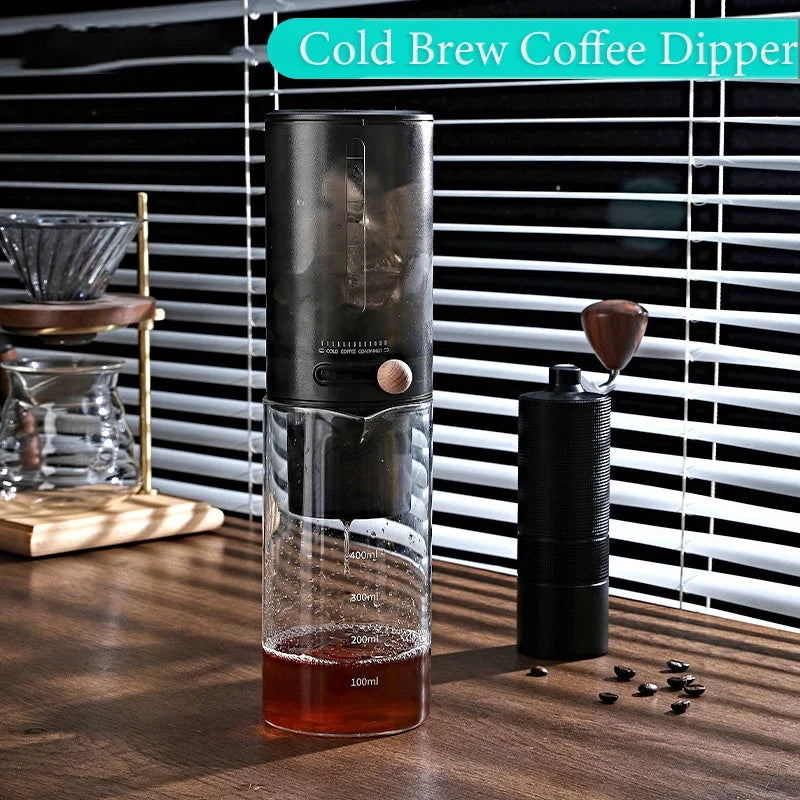 EXSX Ice Drip Cold Brew Coffee Tower | 450ml Borosilicate Glass | Detachable Dripper for Home & Camping