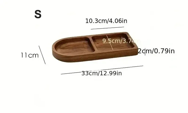 Natural Acacia Wood Tray for Serving Coffee & Tea