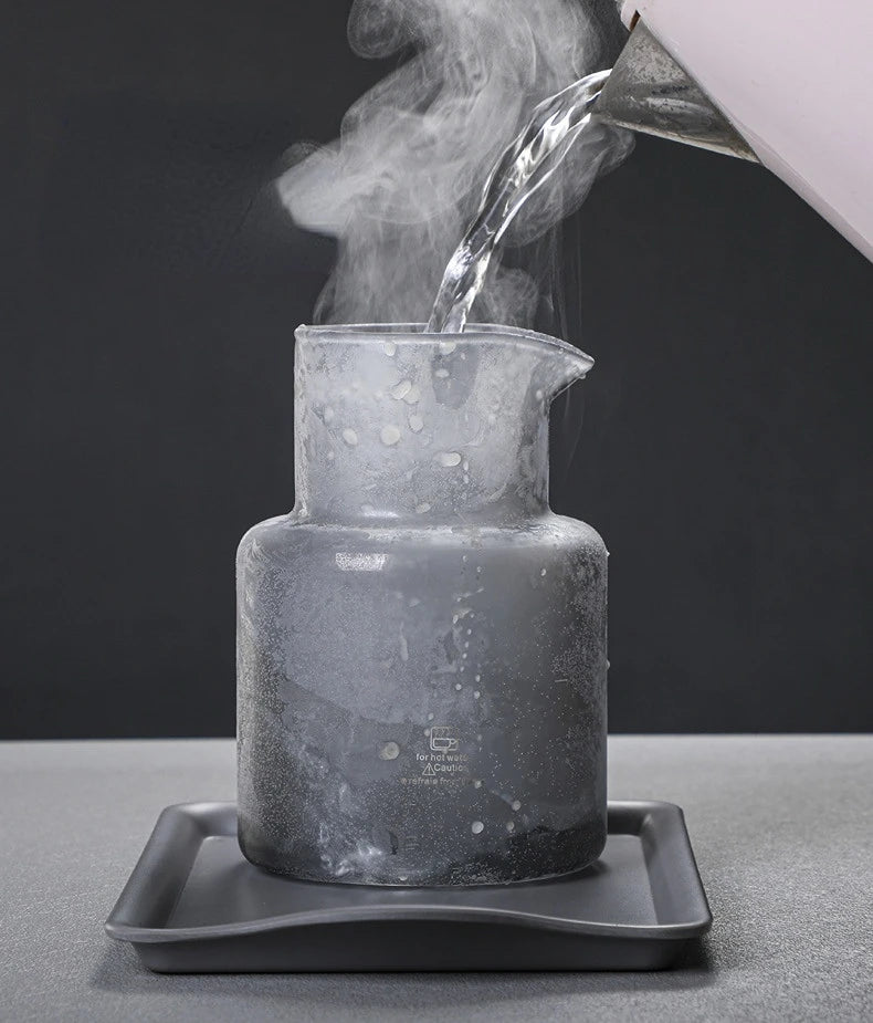 Cold Brew Coffee Pot Set | Glass Dripper & Filter | 600ml | Grey & Transparent